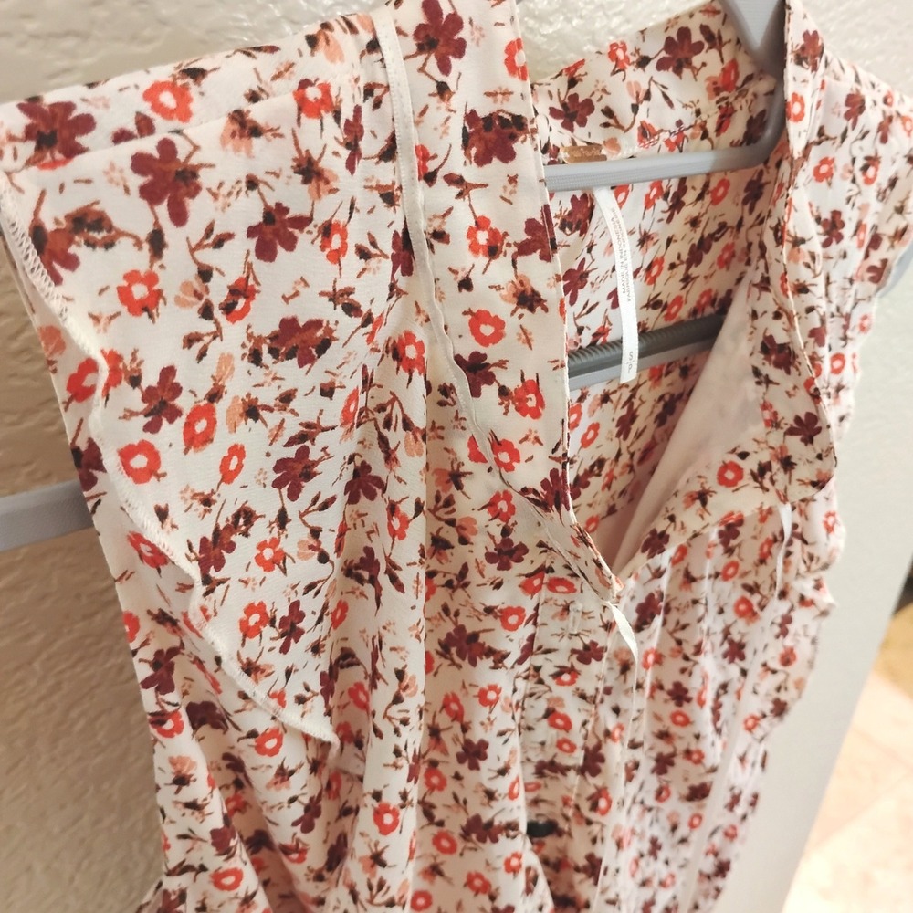 🌸Free People Floral Ruffle Maxi Dress coquette cottagecore boho whimscal fairy